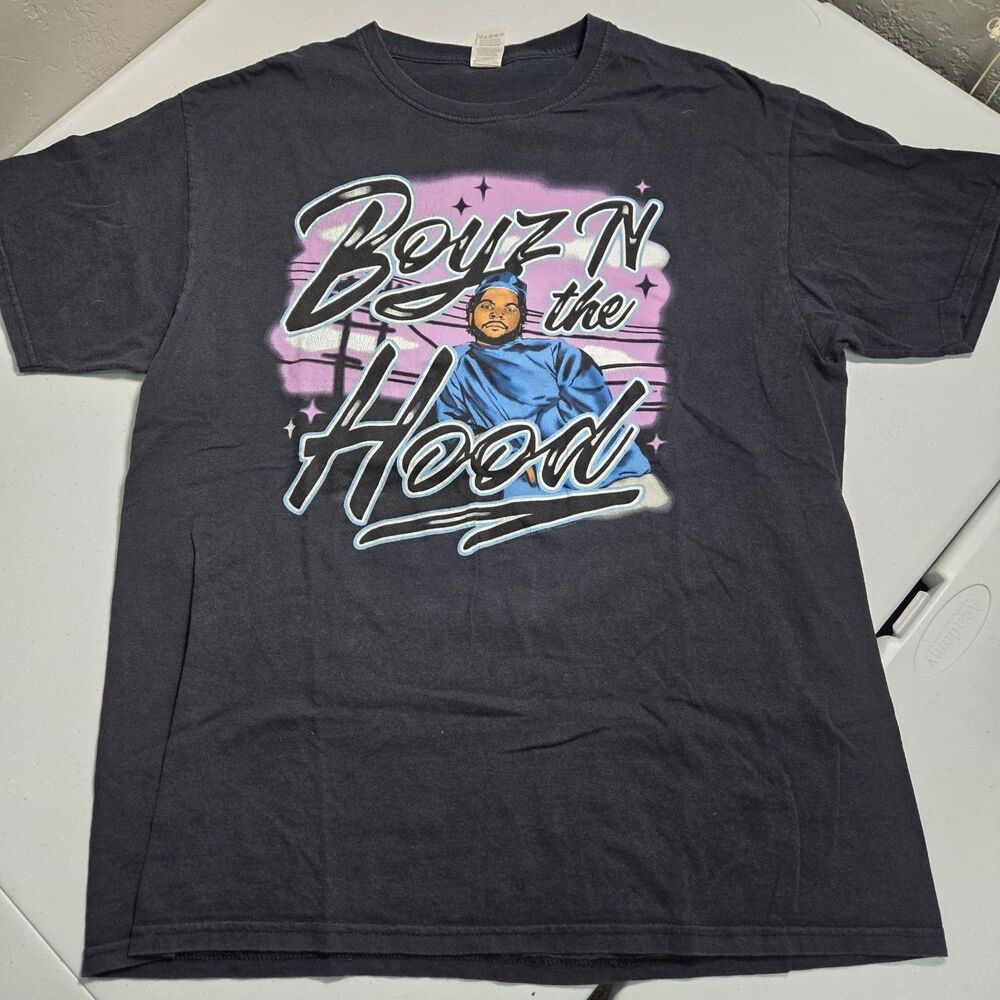 Boyz N The Hood Ice Cube T-Shirt Mens L Black Vintage 90s Movie Rap Graphic Tee